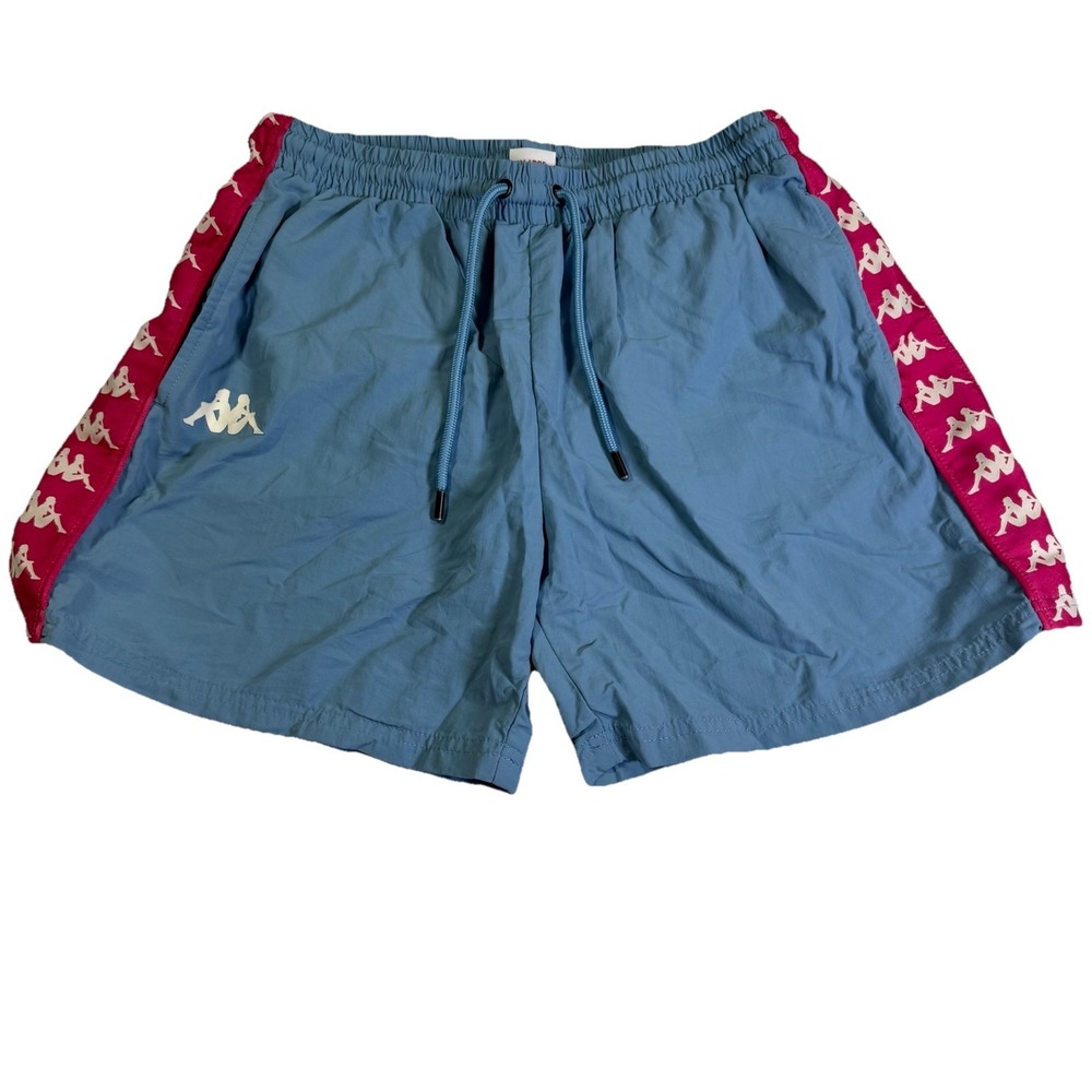 Kappa 222 Banda Treadwellz Swim Shorts Blue Dusk Fuchsia Pink Men's Size XL 5"